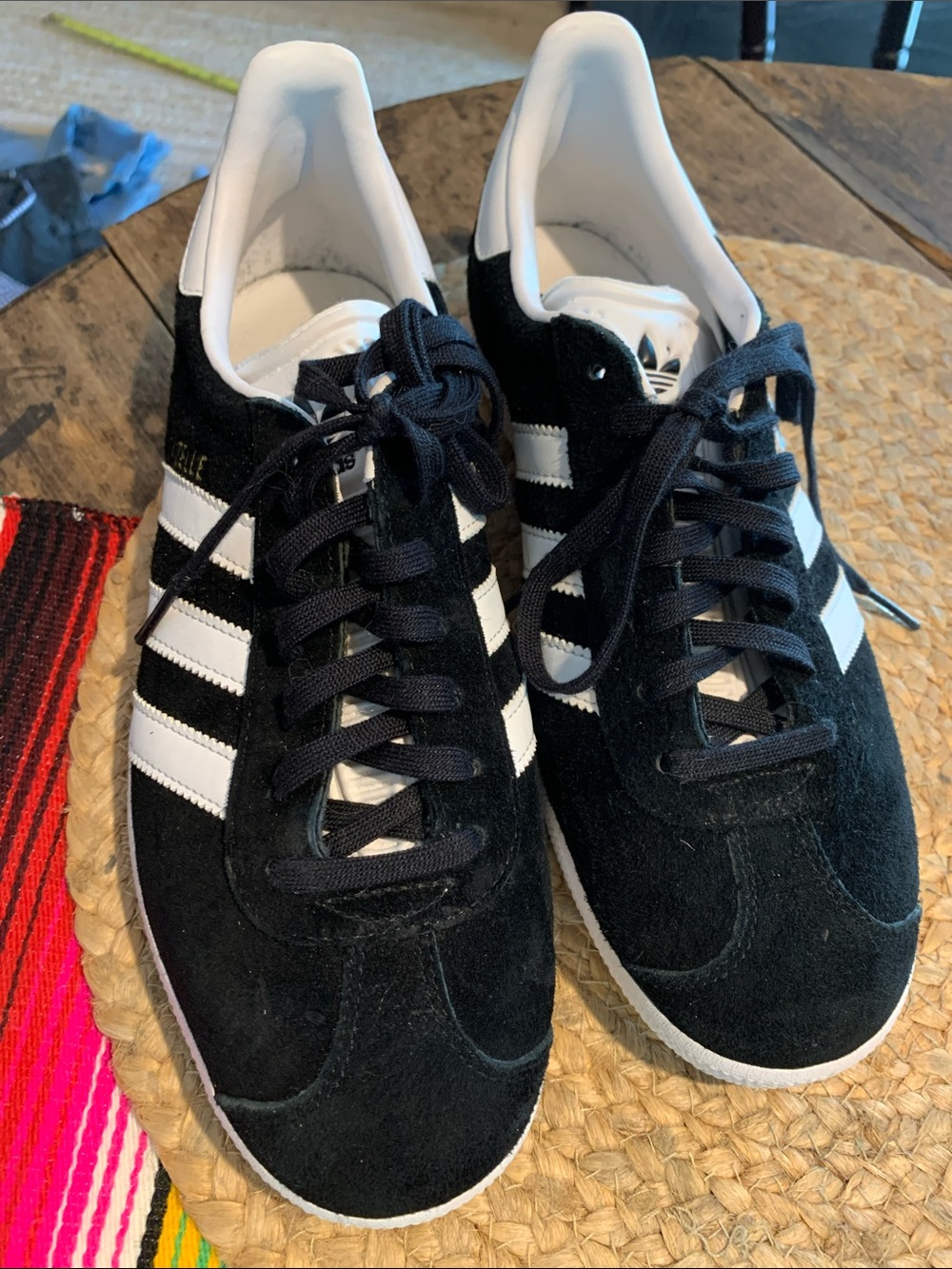 New adidas Black & White Suede Gazelle Trainers